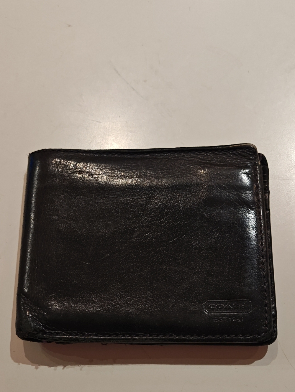 Coach Men's Black Leather Bifold ID Wallet